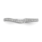 14k White Gold 1/10 carat Diamond Contoured Complete Wedding Band
