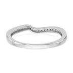 14k White Gold 1/10 carat Diamond Contoured Complete Wedding Band