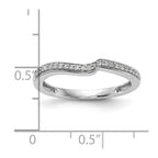 14k White Gold 1/10 carat Diamond Contoured Complete Wedding Band