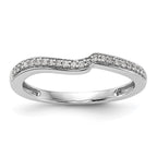14k White Gold 1/10 carat Diamond Contoured Complete Wedding Band