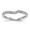 14k White Gold 1/10 carat Diamond Contoured Complete Wedding Band