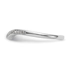 14k White Gold 1/20 carat Diamond Contoured Complete Wedding Band