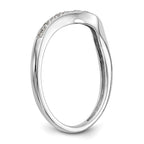 14k White Gold 1/20 carat Diamond Contoured Complete Wedding Band