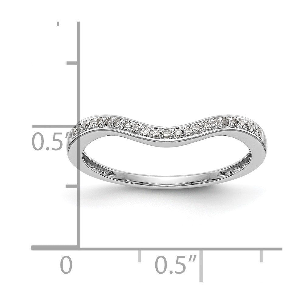 14k White Gold 1/20 carat Diamond Contoured Complete Wedding Band