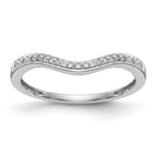 14k White Gold 1/20 carat Diamond Contoured Complete Wedding Band