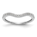 14k White Gold 1/20 carat Diamond Contoured Complete Wedding Band