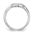 14K White Gold 1/10 carat Diamond Contoured Complete Wedding Band