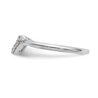 14K White Gold 1/10 carat Diamond Contoured Complete Wedding Band