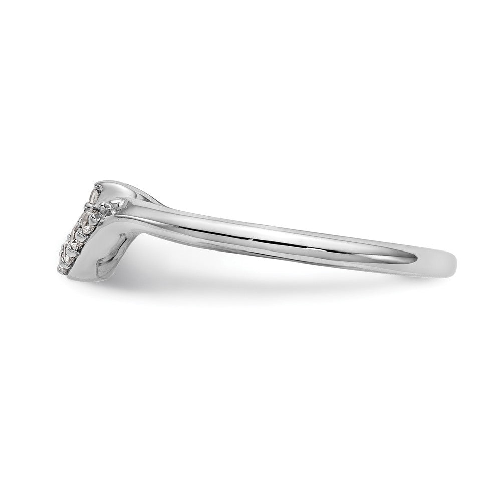 14K White Gold 1/10 carat Diamond Contoured Complete Wedding Band