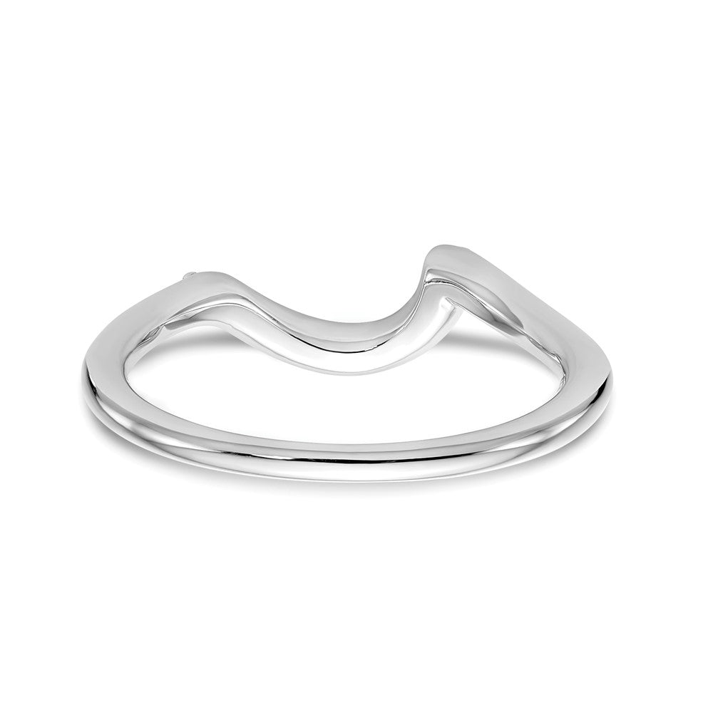 14K White Gold 1/10 carat Diamond Contoured Complete Wedding Band