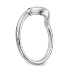 14K White Gold 1/10 carat Diamond Contoured Complete Wedding Band