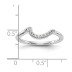 14K White Gold 1/10 carat Diamond Contoured Complete Wedding Band