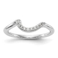 14K White Gold 1/10 carat Diamond Contoured Complete Wedding Band