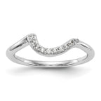 14K White Gold 1/10 carat Diamond Contoured Complete Wedding Band