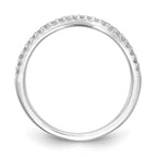 14k White Gold 1/5 carat Diamond Contoured Complete Wedding Band