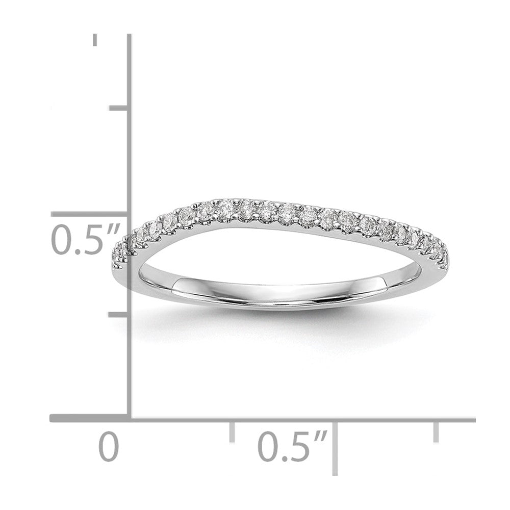 14k White Gold 1/5 carat Diamond Contoured Complete Wedding Band