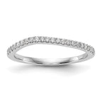 14k White Gold 1/5 carat Diamond Contoured Complete Wedding Band