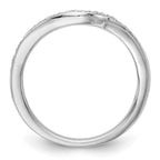14K White Gold 1/8 carat Diamond Contoured Complete Wedding Band