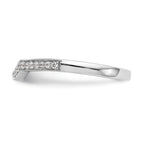 14K White Gold 1/8 carat Diamond Contoured Complete Wedding Band