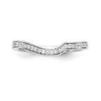14K White Gold 1/8 carat Diamond Contoured Complete Wedding Band