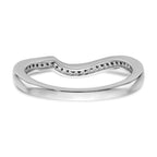 14K White Gold 1/8 carat Diamond Contoured Complete Wedding Band