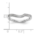 14K White Gold 1/8 carat Diamond Contoured Complete Wedding Band