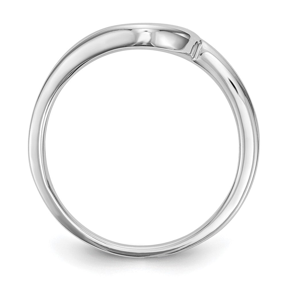 14k White Gold Polished Contoured Wedding Band