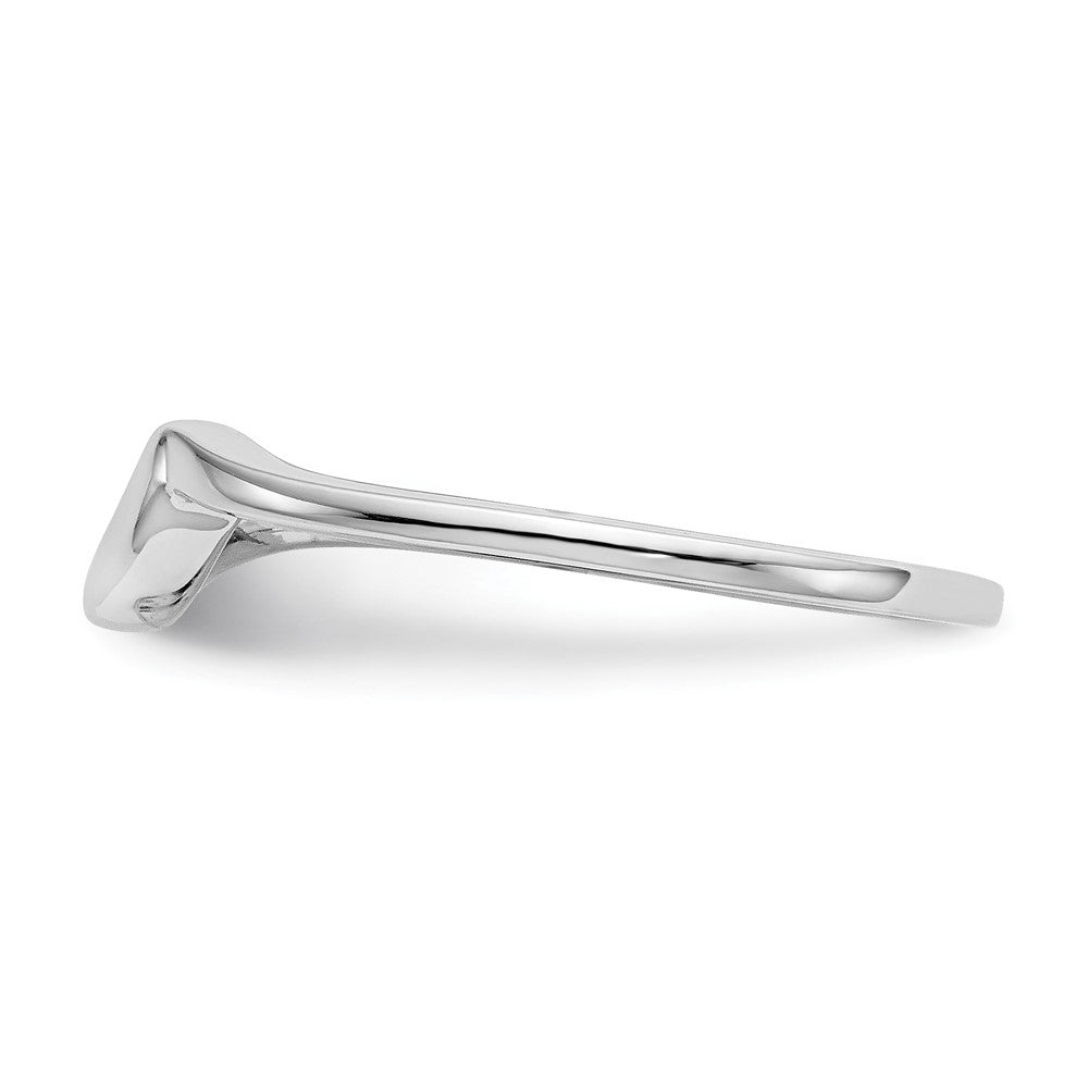 14k White Gold Polished Contoured Wedding Band