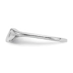14k White Gold Polished Contoured Wedding Band