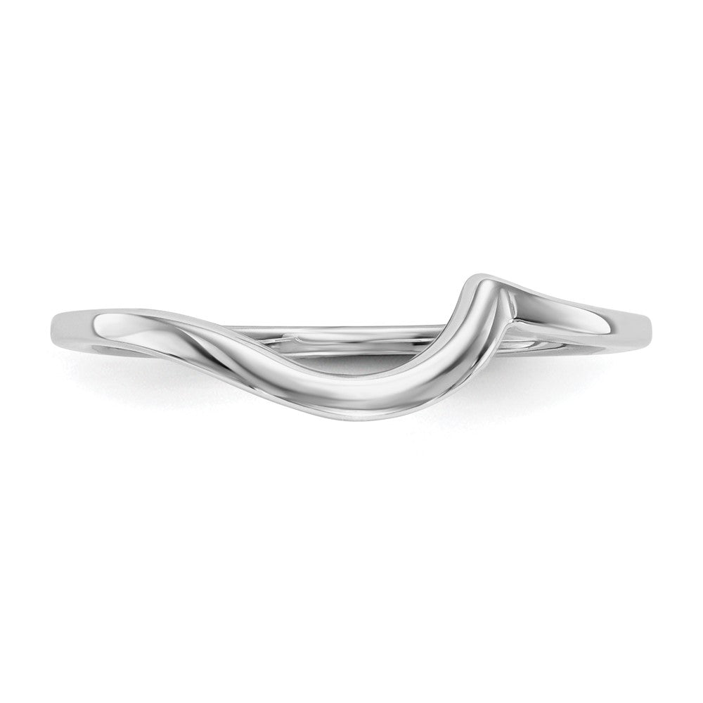 14k White Gold Polished Contoured Wedding Band