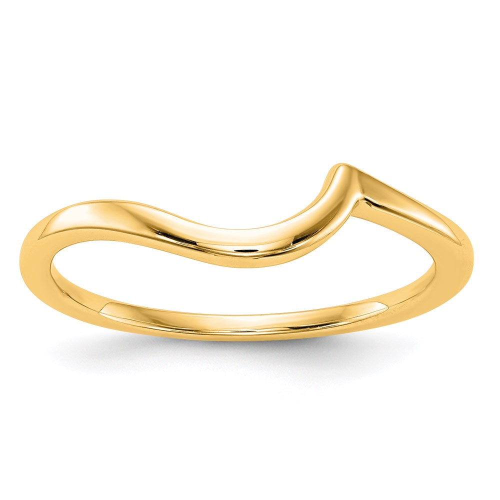 14k Yellow Gold Polished Contour Wedding Band