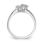 14k White Gold 1/20 carat Diamond Contoured Complete Wedding Band