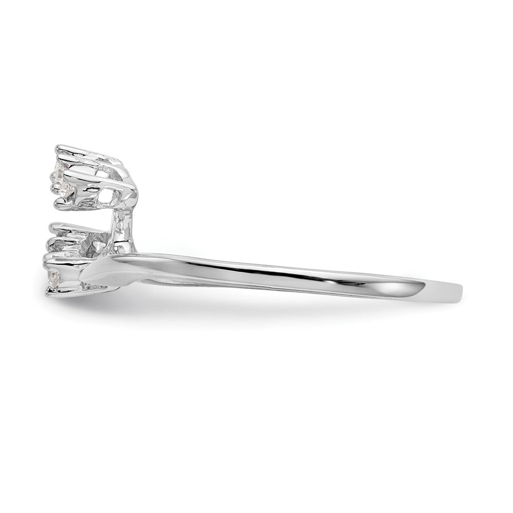 14k White Gold 1/20 carat Diamond Contoured Complete Wedding Band