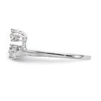 14k White Gold 1/20 carat Diamond Contoured Complete Wedding Band