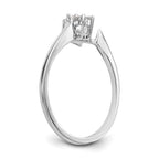14k White Gold 1/20 carat Diamond Contoured Complete Wedding Band