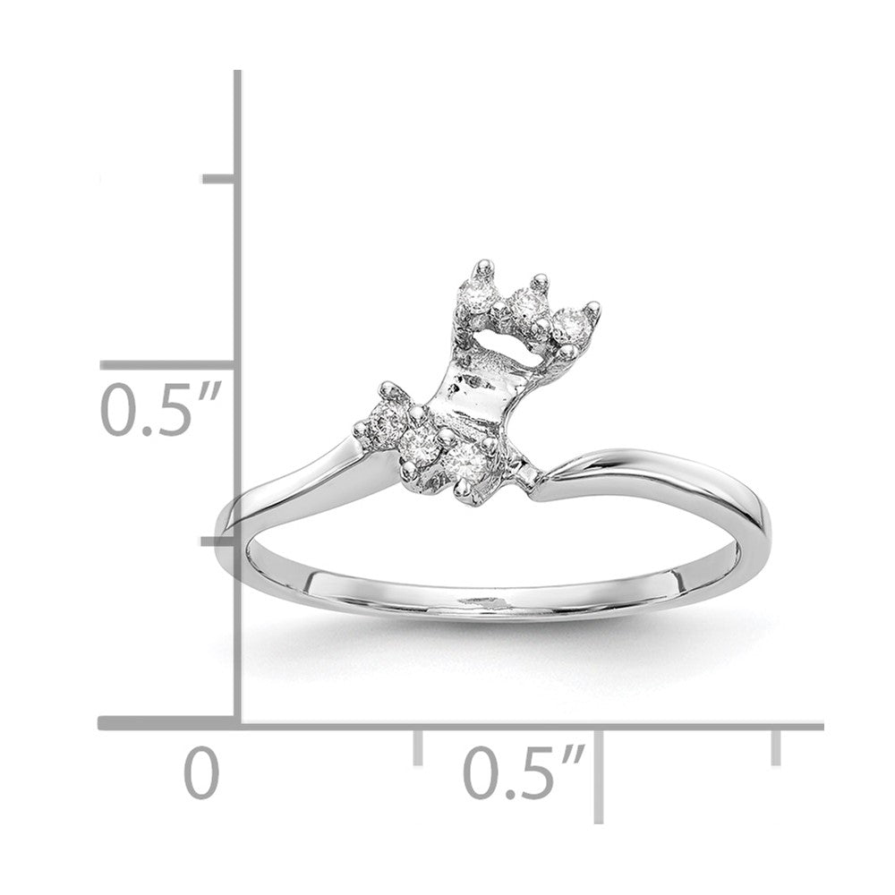 14k White Gold 1/20 carat Diamond Contoured Complete Wedding Band