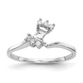 14k White Gold 1/20 carat Diamond Contoured Complete Wedding Band