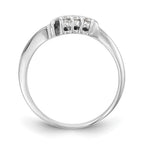 14k White Gold 1/20 carat Diamond Contoured Complete Wedding Band