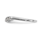 14k White Gold 1/20 carat Diamond Contoured Complete Wedding Band