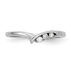 14k White Gold 1/20 carat Diamond Contoured Complete Wedding Band