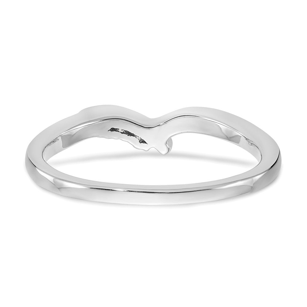 14k White Gold 1/20 carat Diamond Contoured Complete Wedding Band