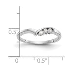 14k White Gold 1/20 carat Diamond Contoured Complete Wedding Band