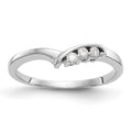 14k White Gold 1/20 carat Diamond Contoured Complete Wedding Band