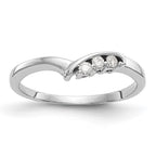 14k White Gold 1/20 carat Diamond Contoured Complete Wedding Band