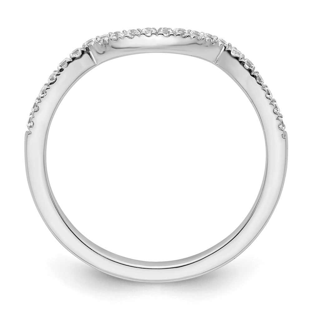 14k White Gold 1/6 carat Diamond Contoured Complete Wedding Band