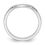14k White Gold 1/6 carat Diamond Contoured Complete Wedding Band