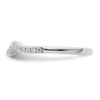 14k White Gold 1/6 carat Diamond Contoured Complete Wedding Band
