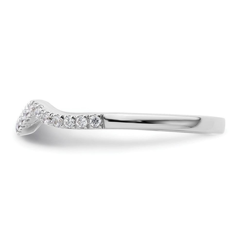 14k White Gold 1/6 carat Diamond Contoured Complete Wedding Band