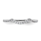 14k White Gold 1/6 carat Diamond Contoured Complete Wedding Band