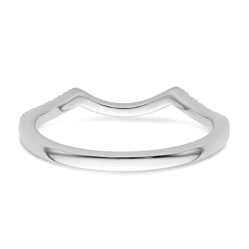 14k White Gold 1/6 carat Diamond Contoured Complete Wedding Band